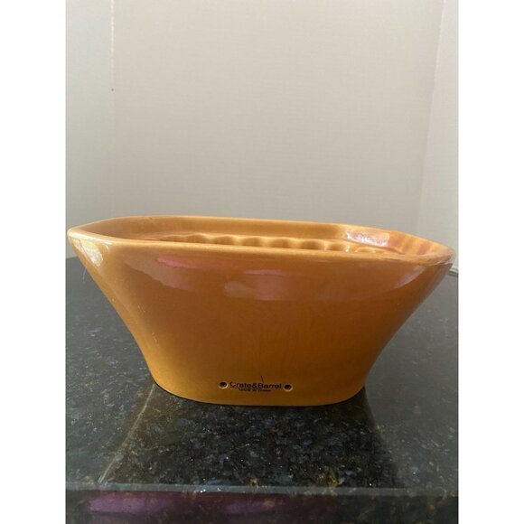 Crate & Barrel 9" Wide Ceramic Pumpkin Baking Mold - Picture 7 of 8